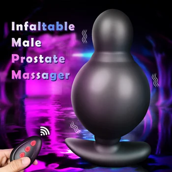 Büyük Anal Plug Vibratör Şişme Erkek prostat masaj aleti Butt Plug Yapay Penis Vibratör Çift Motorlu Seksi Oyuncaklar Erkekler İçin Eşcinsel Bdsm Oyuncaklar