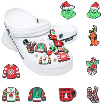 1 adet Noel Giysileri PVC Ayakkabı Takılar Aksesuarları Ayakkabı Süslemeleri Ayakkabı Tokaları Aksesuarları Fit Bantları Bilezikler Croc JIBZ