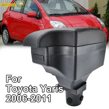 Araba Styling Siyah Merkezi Konsol Kutusu Toyota Yaris Vitz Hatchback 2006 - 2011 Yeni Kol Dayama 2008 2010