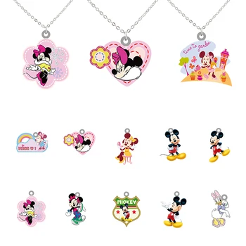 Disney Tatlı Minnie Mouse Desen Anime Kolye Kolye Kadın Kızlar Epoksi Reçine Aksesuarları Hediyeler Takı Arkadaşlar için XDS840