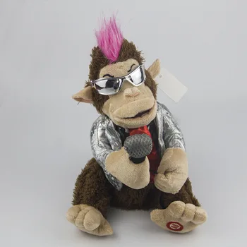 Elektrikli peluş oyuncak Yaratıcı Bebek Almak Mikrofon Şarkı Karaoke Maymun Komik Oyuncak