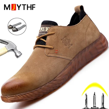 2023 İnşaat Güvenlik Ayakkabıları Erkekler Delinmez iş ayakkabısı Anti-smash Çelik Burunlu Ayakkabı Anti-kıvılcım Kaynakçı Ayakkabı Güvenlik Botları