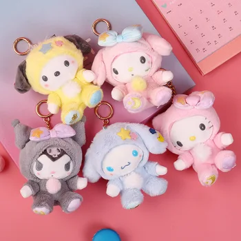 Sanrio Anahtar Zincirleri 15 cm Dolması peluş oyuncaklar Kawaii Benim Melody Cinnamoroll Kuromi Hello Kity Karikatür Peluş Bebek Kolye Kızlar