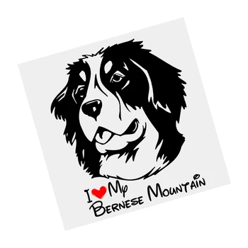S61469 # I Love My Bernese Dağ Köpeği Siyah Şeffaf Araba Sticker Vinil Çıkartması Su Geçirmez Dekorları Motosiklet Tampon Dizüstü Bilgisayar