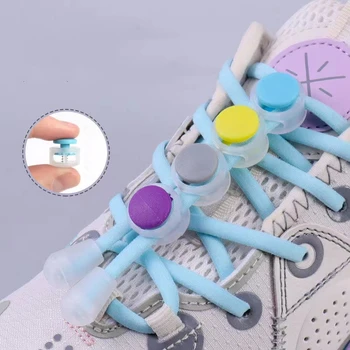 14 Renk Kalın Elastik Ayakkabı Bağı Yuvarlak Kilitleme Hiçbir Kravat Ayakkabı Bağcıkları Çocuklar Yetişkin Hızlı Tembel Dantel Kauçuk Sneakers Ayakkabı Bağı Sabit artefakt