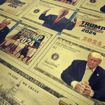 2024 Amerika Trump Donald John Trump Banknot Koleksiyonu İçin 24K Altın Kaplama
