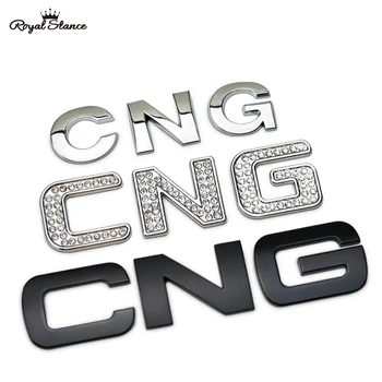 Kraliyet Duruş CNG Gaz Logosu Araba 3D Metal Mektup Amblemi Krom Kristal Rozeti Siyah Altın Etiket Bagaj Kapağı Bagaj Gümüş Trim Gövde