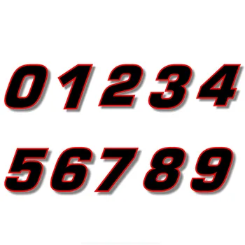 JuYouHuı Dış Aksesuarlar Çıkartması İlginç Araba Sticker Çıkartması Siyah (Kırmızı Anahat) Kare Yazı Tipi Yarış Numarası Yarış Numarası PVC