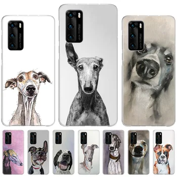 Galgo Greyhound Köpek Tampon Durumda Huawei P20 P30 P40 lite P50 Pro Topu Kapak İçin Huawei P Akıllı Z Artı 2019 2020 2018 Coque
