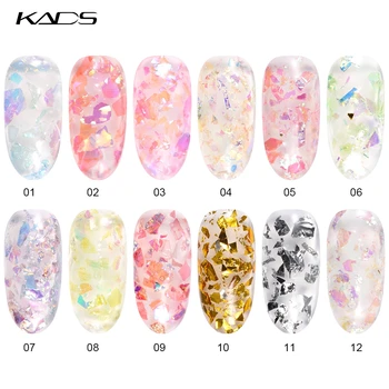 KADS 1pot Seçtiğiniz İçin 12 Renkler Buz Mylar Kabuk Folyo Kağıt Glitter Akrilik Manikür Nail Art Dekorasyon Artıkları Kağıt Tasarım