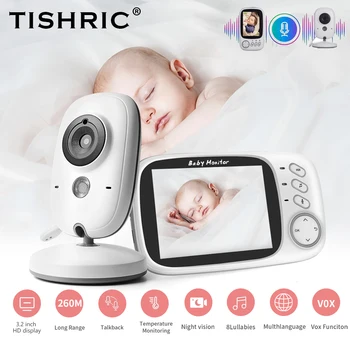 VB603 Video Elektronik bebek izleme monitörü Ekipmanları 3.2 İnç LCD 2 Yönlü Ses Konuşma Gece Görüş Bebek Güvenlik Koruma