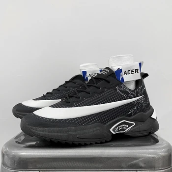 Damyuan erkek koşu ayakkabıları Kauçuk spor ayakkabı Erkekler için Sneakers Nefes Spor Nefes Dantel-up Üçlü Tenis Masculino