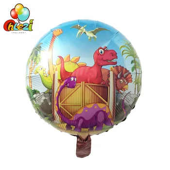 10 adet 18 inç Yuvarlak Dinozor balonlar Çocuk doğum günü partisi dekorasyon balonu Jurassic dinozor parkı topu çocuk oyuncak bebek duş