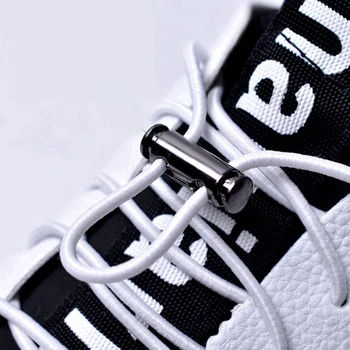 Klasik Yuvarlak Elastik Ayakabı Hiçbir Kravat Ayakkabı bağcıkları Metal Kilit Düğmesi Sneakers Boot Ayakkabı Bağı Çocuklar ve Yetişkin Hızlı Tembel Danteller Ayakkabı