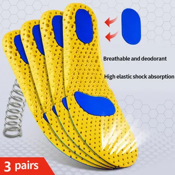 GUIBINPLAY 3 Pairs Ortopedik Spor Esneklik Tabanlık Ayak Ayakkabı Taban Pedi Örgü Deodorant Nefes Sneakers Koşu Astarı
