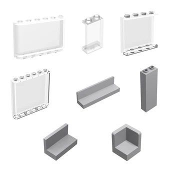 Yapı Taşları Aksesuarları Bölüm Duvar Paneli Ekran Pencere Şeffaf Renk DIY Parçaları 60581/44728/6231 LEGO ile Uyumlu