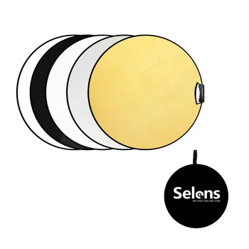 Selens 60/80/110cm 5 in 1 reflektör fotoğrafçılık katlanabilir ışık reflektörü spot reflektör fotoğrafçılık için flaş reflektör