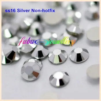 Kaliteli ss3-ss34 Gümüş Düz Geri Olmayan Düzeltme Kristal Taşlar / Nail Art Tutkal Rhinestones