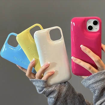 Sevimli Sabun Düz Renk Aşağı Ceket Kumaş Kabarık Parlak Telefon kılıfı için iPhone 11 12 13 Pro Max X XR XS Darbeye Dayanıklı Yumuşak arka Kapak