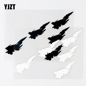 YJZT 15.5×10.9 CM Fighter Komik Vinil Çıkartmaları Resimleri Sanat Tasarım Uçak Araba Çıkartmaları Siyah / Gümüş 10A-0657