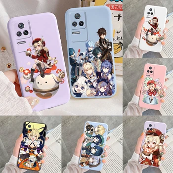 Genshin Darbe Anime Kılıfı İçin Poco F4 PocoF4 F 4 Moda Telefon Kapak Yumuşak Silikon Tampon Funda Xiaomi Poco F4 Çapa Çanta