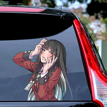 15x9cm Dış Aksesuarlar Anime Kız Araba Sticker Kakegurui Jabami Yumeko Araba Vücut Pencere Figürü Çıkartması
